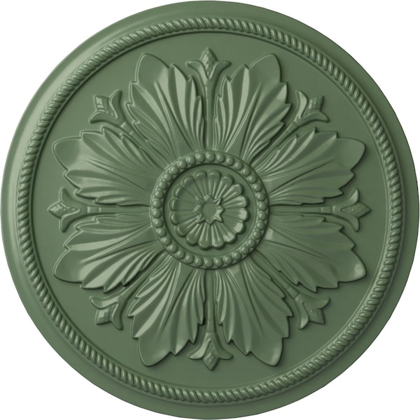 Ekena Millwork Kaya Ceiling Medallion (Fits Canopies up to 5 1/4"), Hnd-Painted Athenian Green, 23 5/8"OD x 1 1/2"P CM23KAAGF - main
